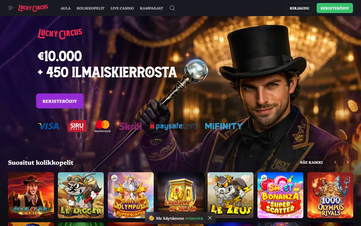 Lucky Circus Casino — «Главная», снято из страны Финляндия