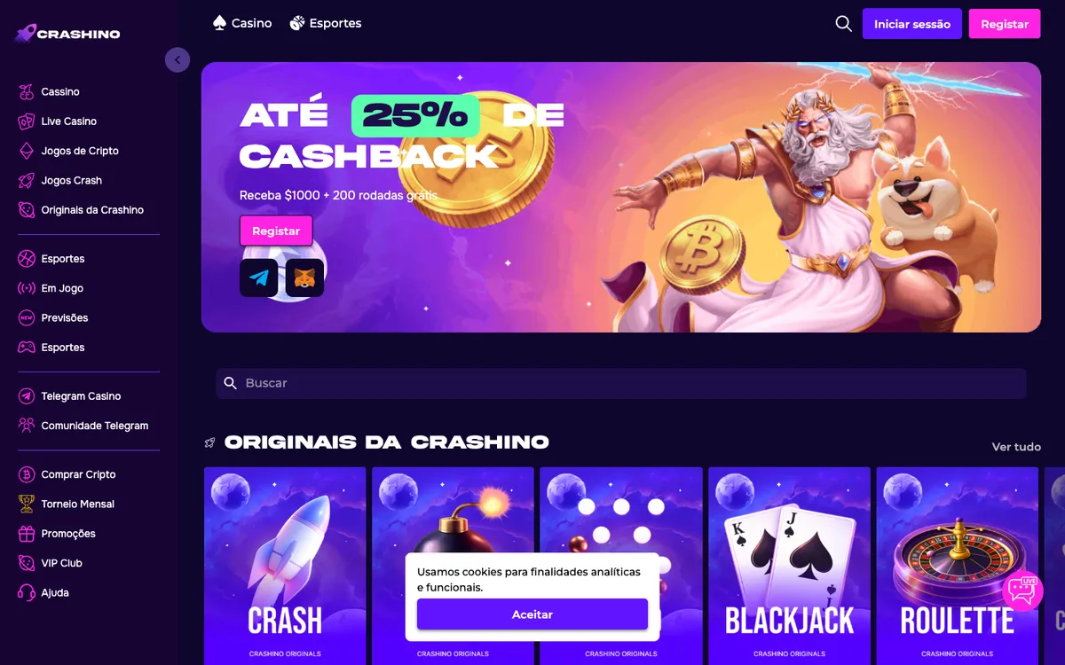 Crashino Casino — «Главная», снято из страны Португалия