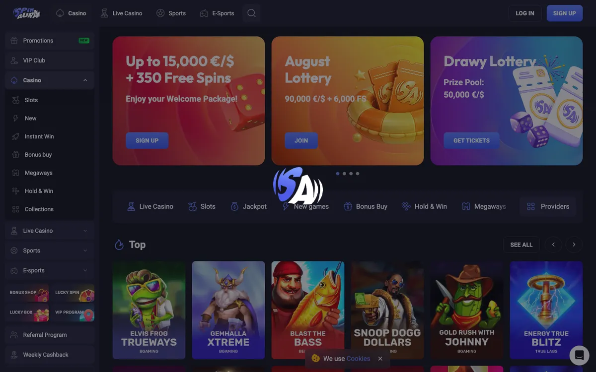Spin Aura Casino — Sign-up, captured from Australia