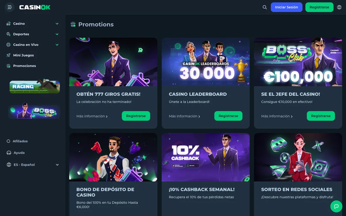 CasinOK — «Акции», снято из страны Испания
