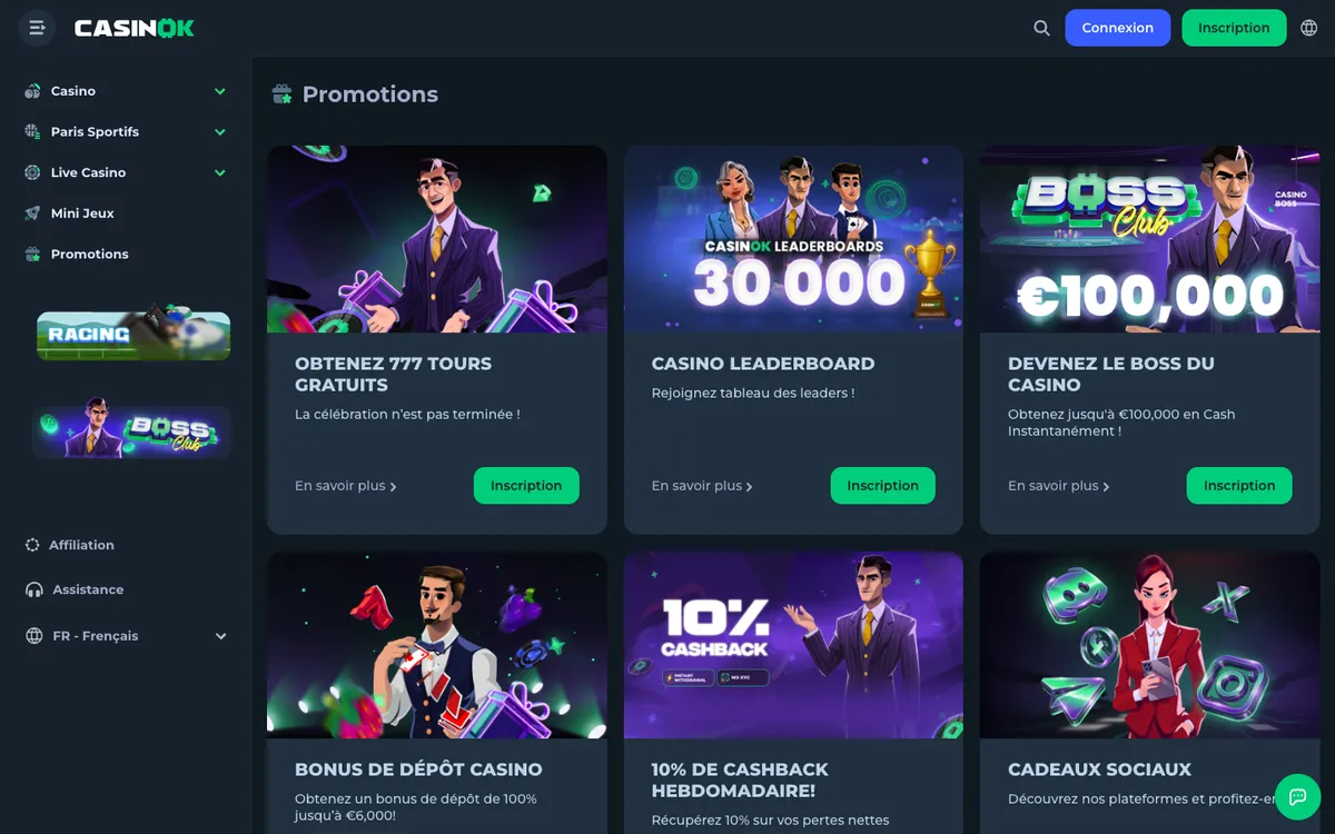 CasinOK — «Акции», снято из страны Франция