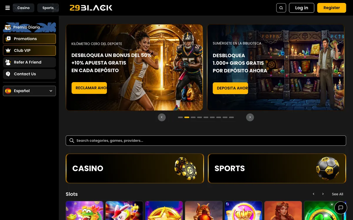 29Black Casino — «Главная», снято из страны Испания