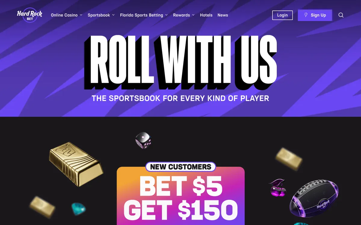Hard Rock Bet Casino USA — Home page, captured from United States