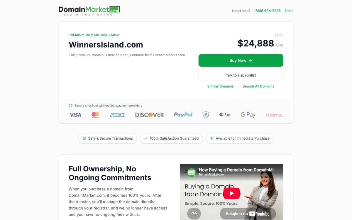 WinnersIsland Casino — Home page, captured from Belgium