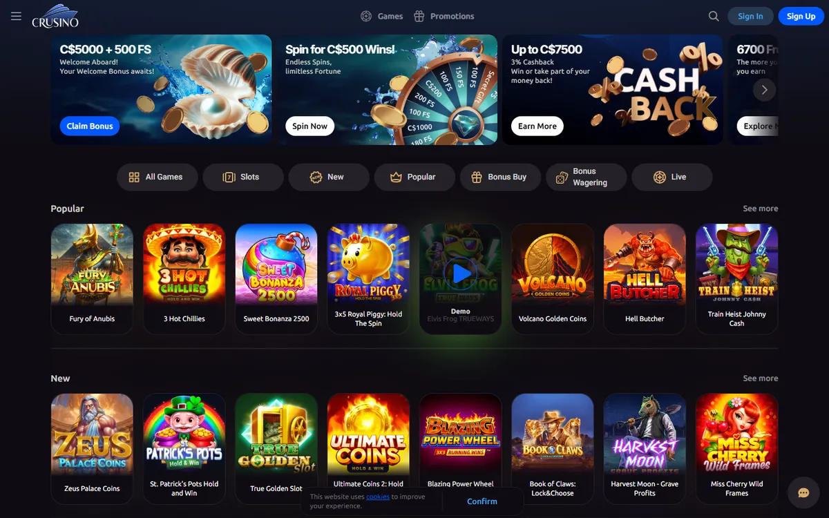 Crusino Casino — «Главная», снято из страны Канада