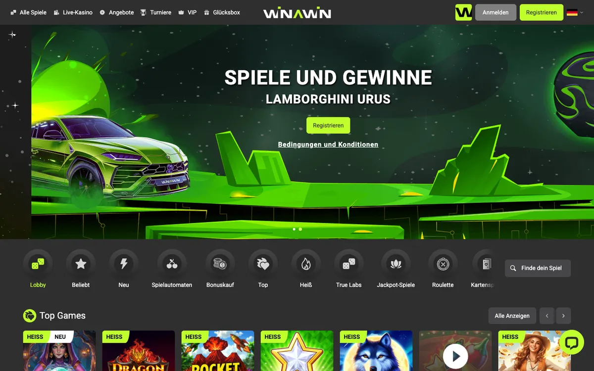 Winawin Casino — «Главная», снято из страны Германия