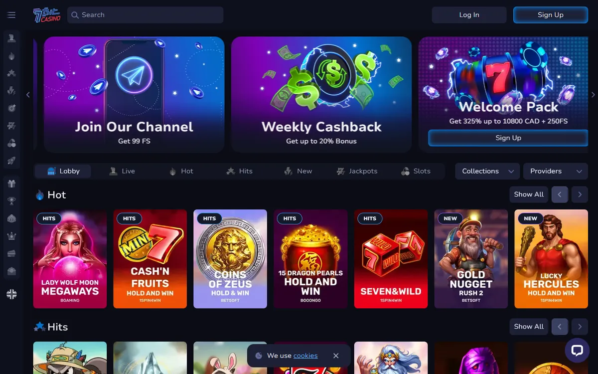 7BitCasino — «Главная», снято из страны Канада
