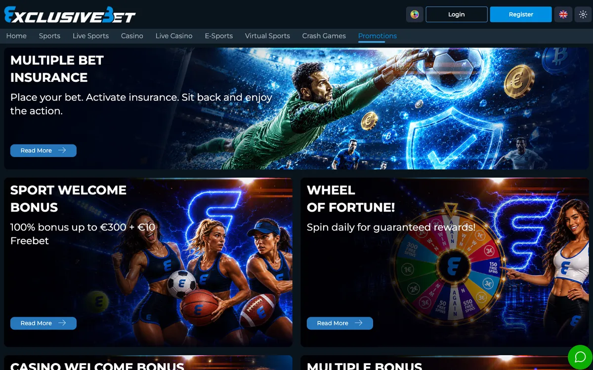 ExclusiveBet Casino — Promotions, captured from Switzerland