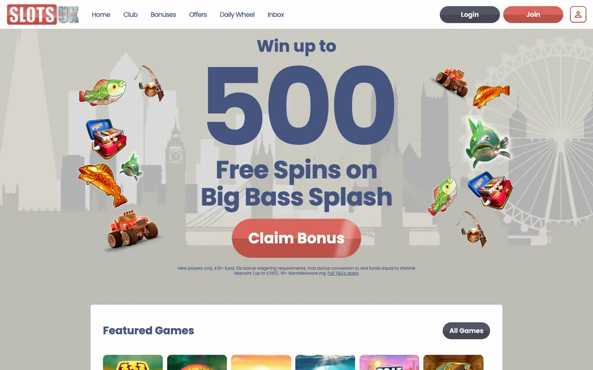 SlotsUK Casino — Sign-up, captured from United Kingdom