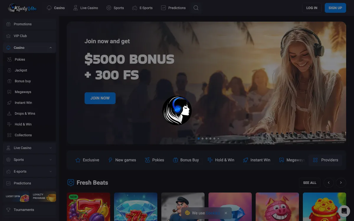 Lucky Vibe Casino — Sign-up, captured from Australia