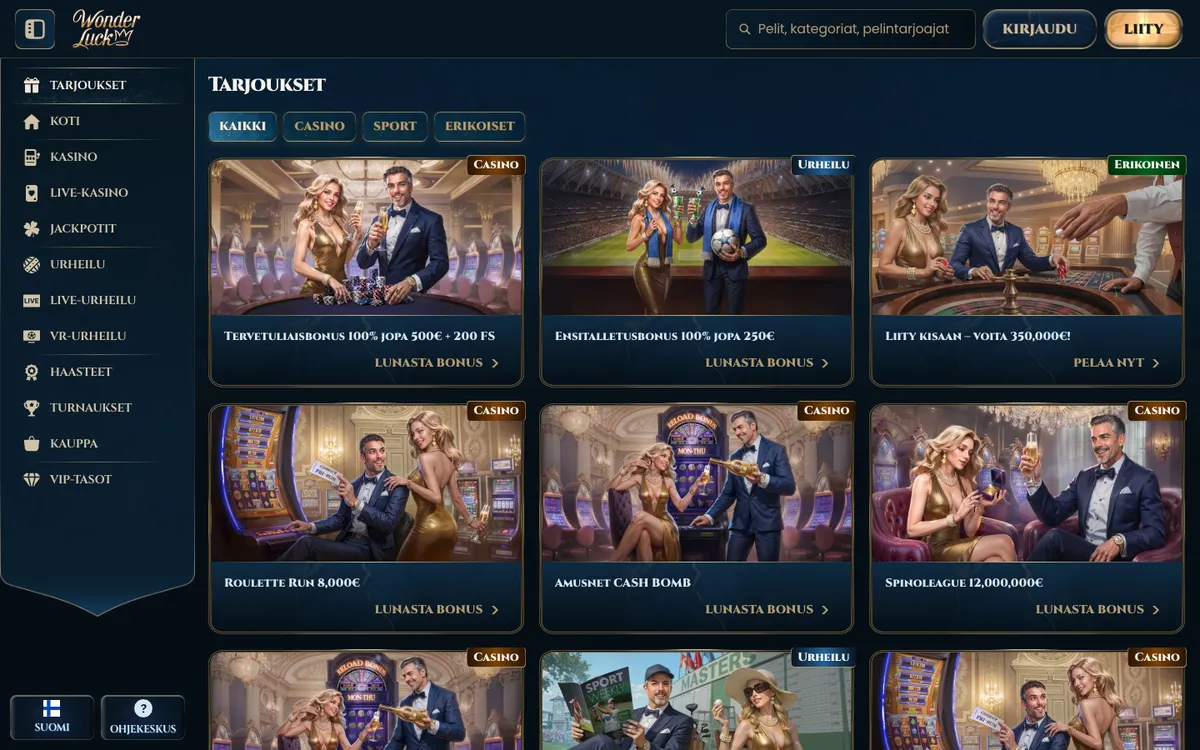 WonderLuck Casino — Promotions, captured from Finland