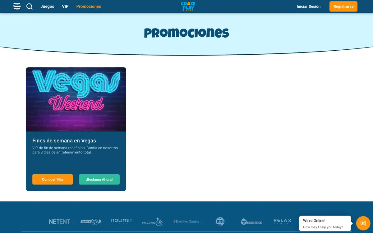 CrazePlay Casino — Promotions, captured from Brazil
