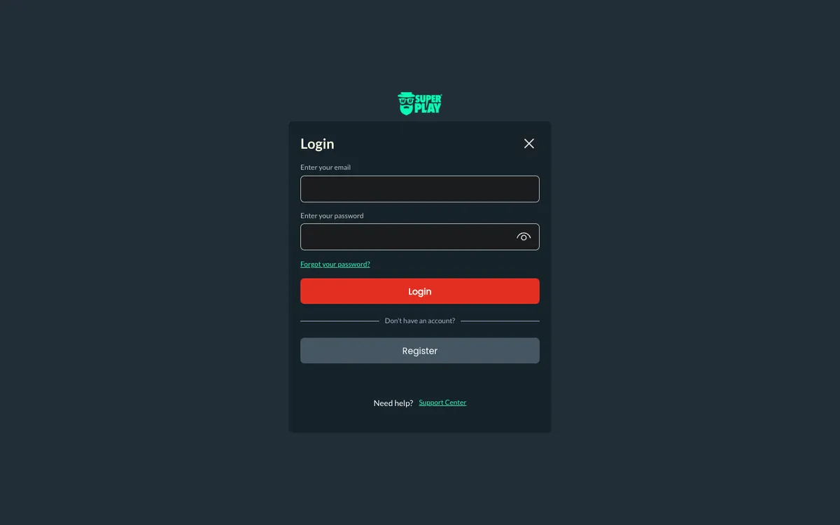Mr SuperPlay Casino — Sign-up, captured from United Kingdom