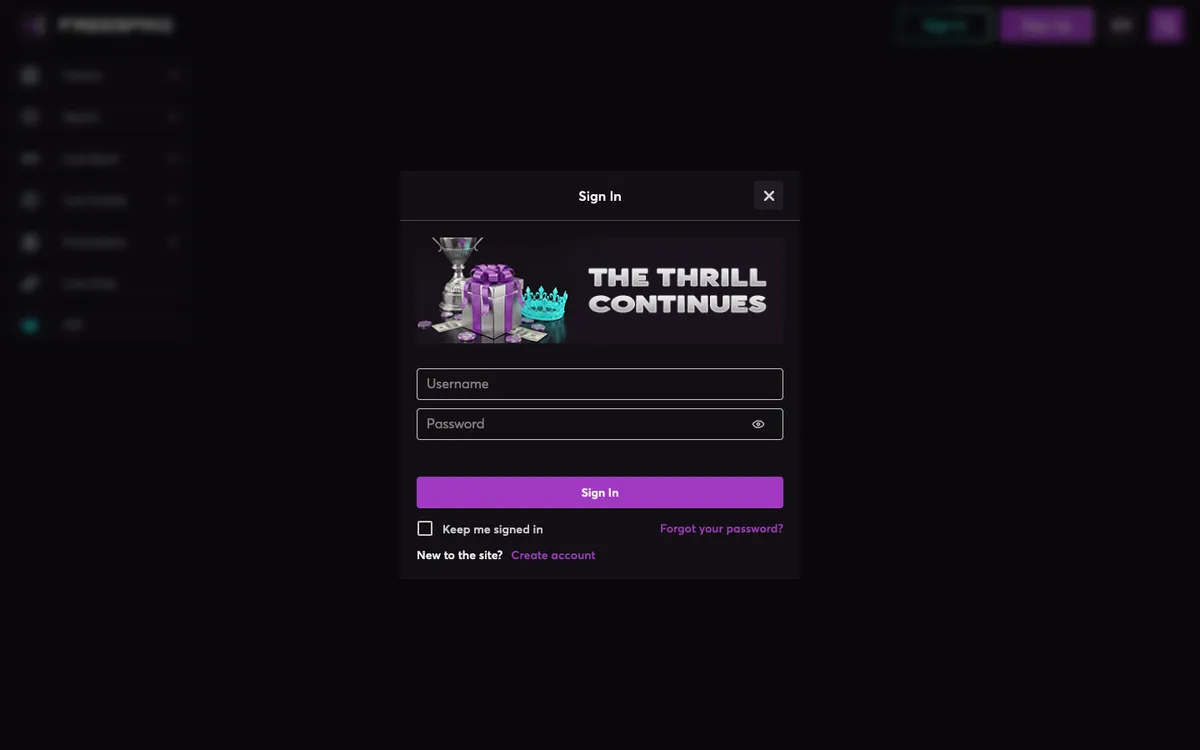 Freespinz Casino — «Регистрация», снято из страны Чили