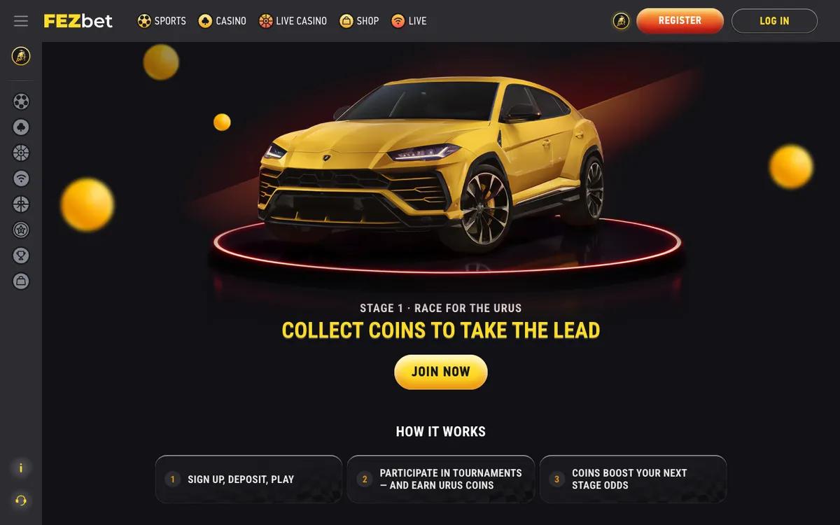 FEZbet Casino — Promotions, captured from Nigeria