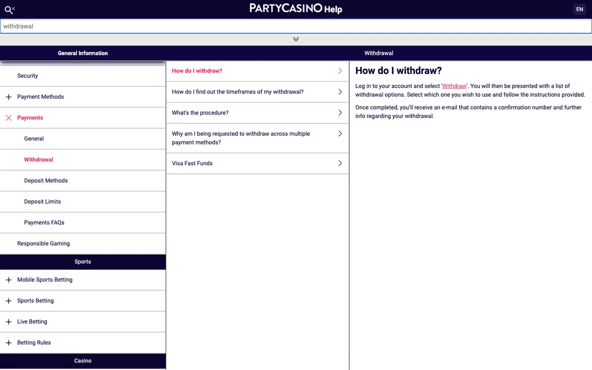 PartyCasino — Payments, captured from Brazil