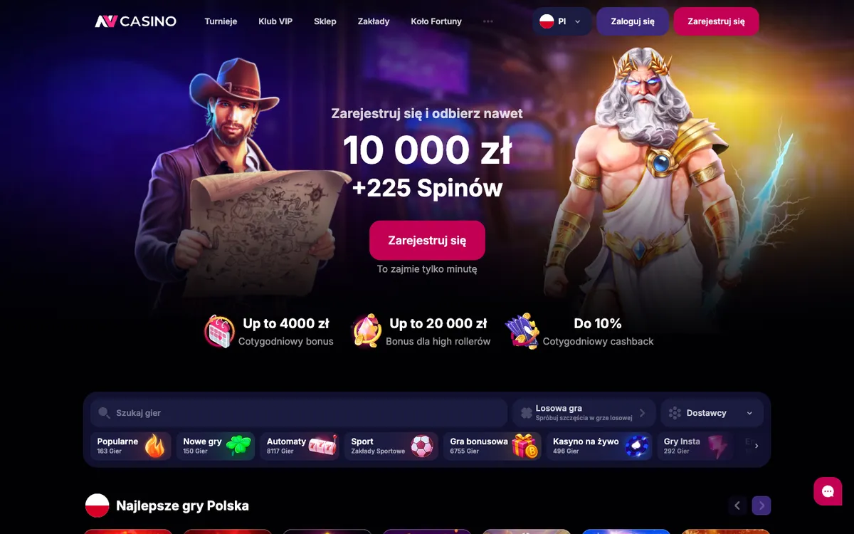 NV Casino — «Главная», снято из страны Польша