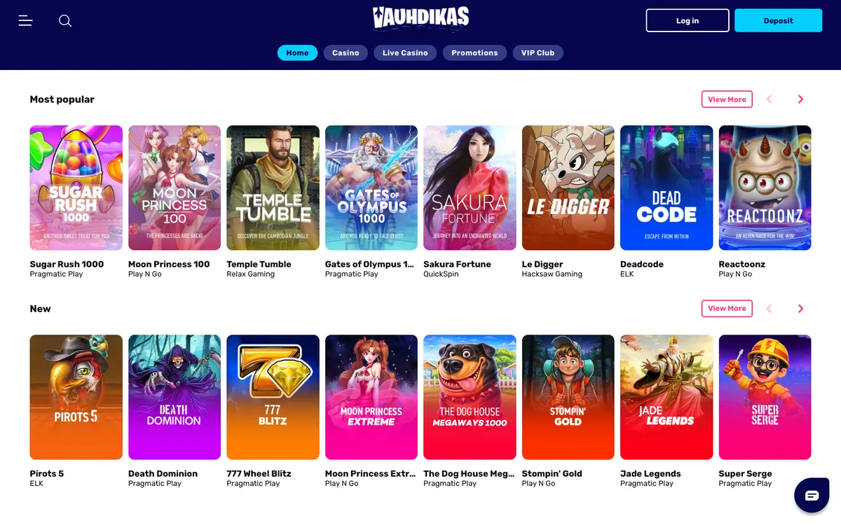 Vauhdikas Casino — «Главная», снято из страны Финляндия