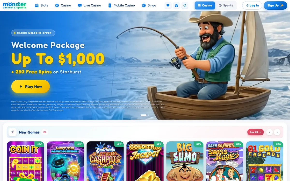 Monster Casino — «Главная», снято из страны Новая Зеландия