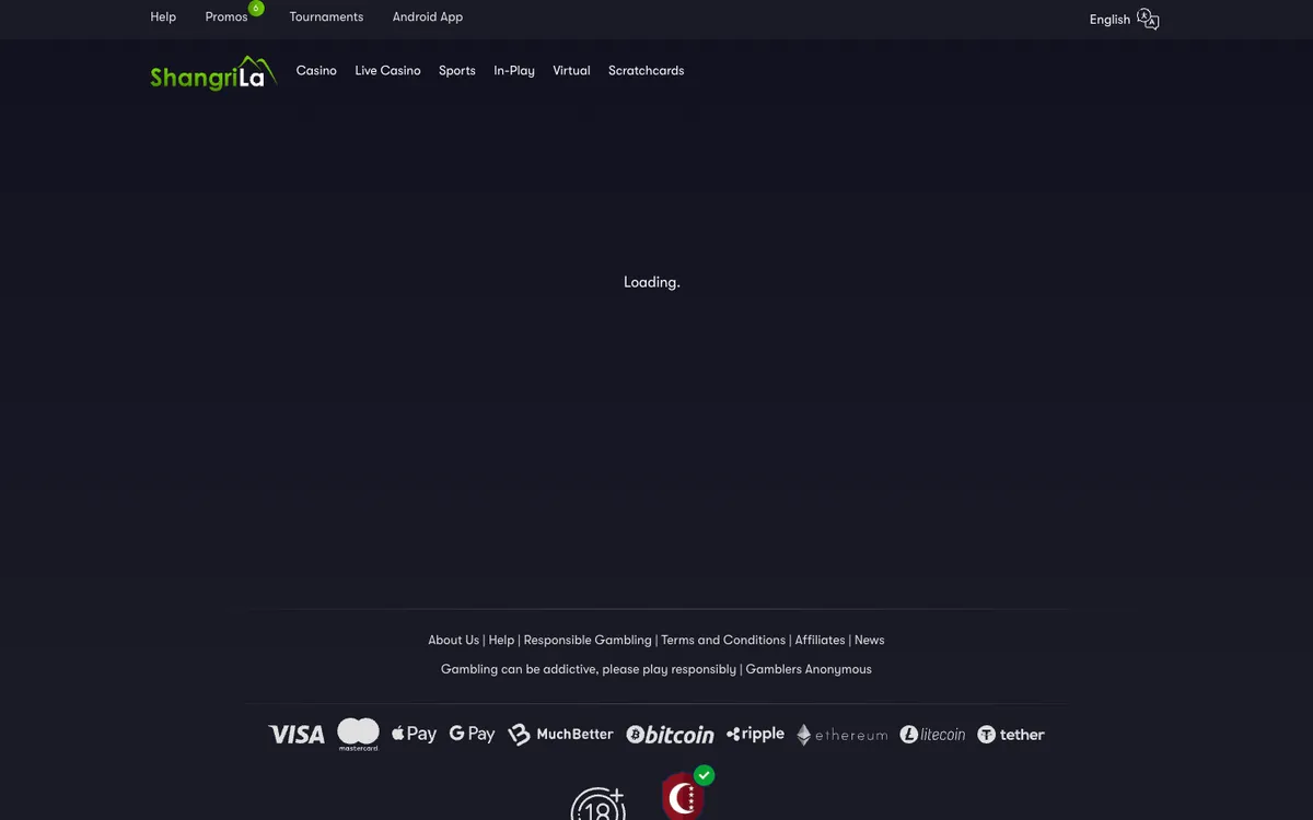 Shangri La Casino — Sign-up, captured from Austria