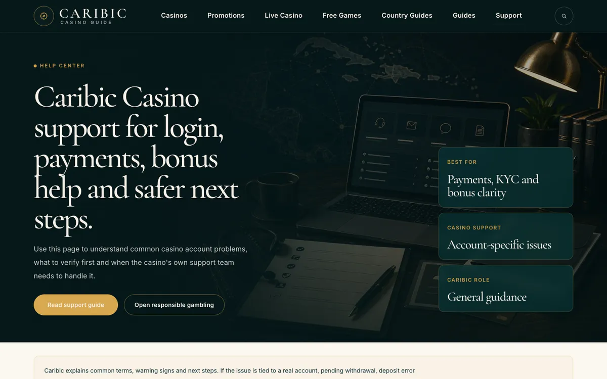 Caribic Casino — Sign-up, captured from Czechia