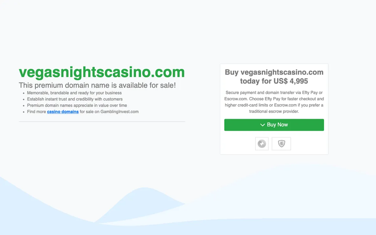 Vegas Nights Casino — Home page, captured from Belgium