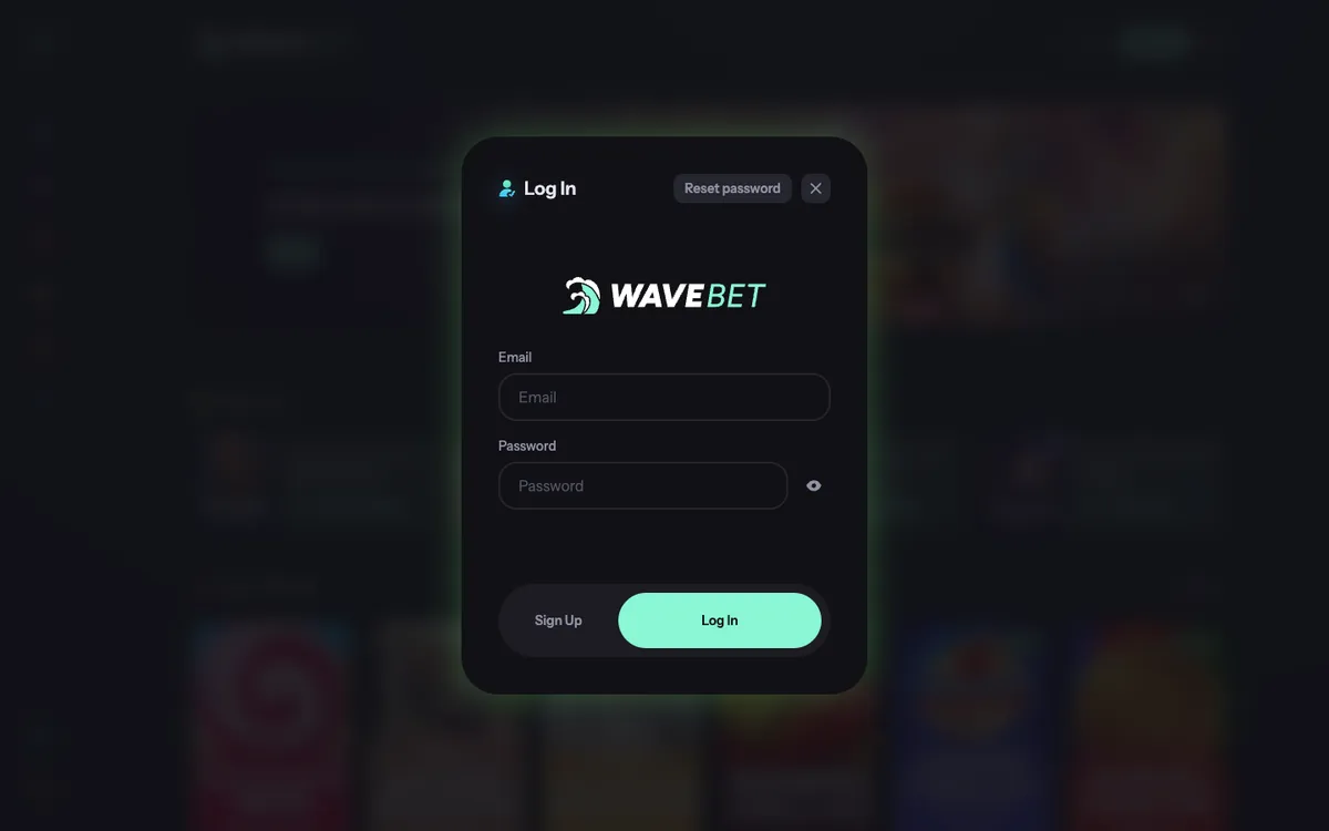 WaveBet Casino — Sign-up, captured from Norway