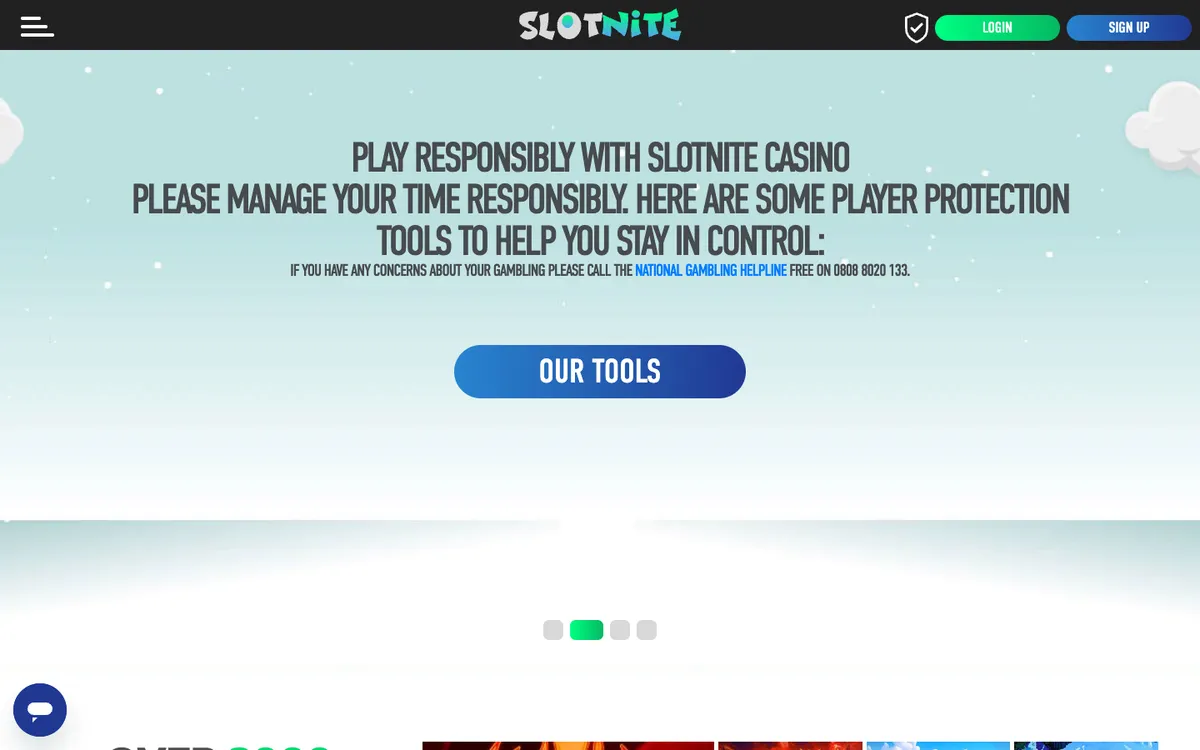 Slotnite Casino — «Главная», снято из страны Великобритания