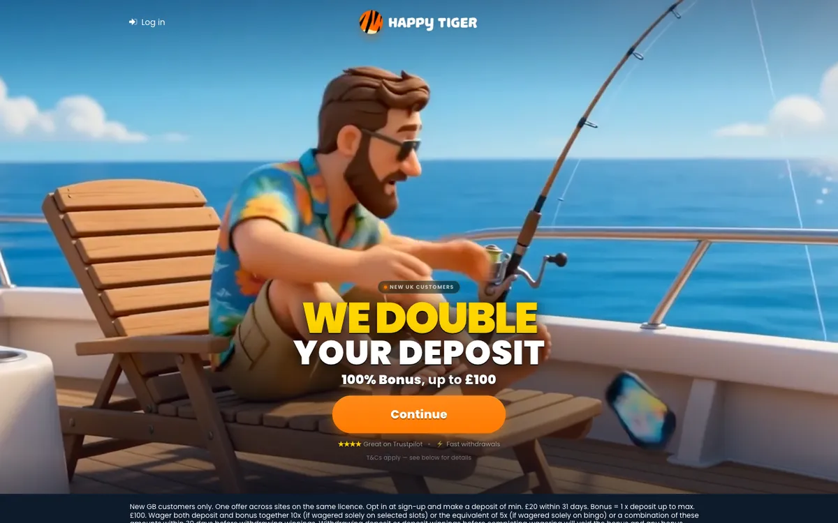 Happy Tiger Casino — «Главная», снято из страны Великобритания