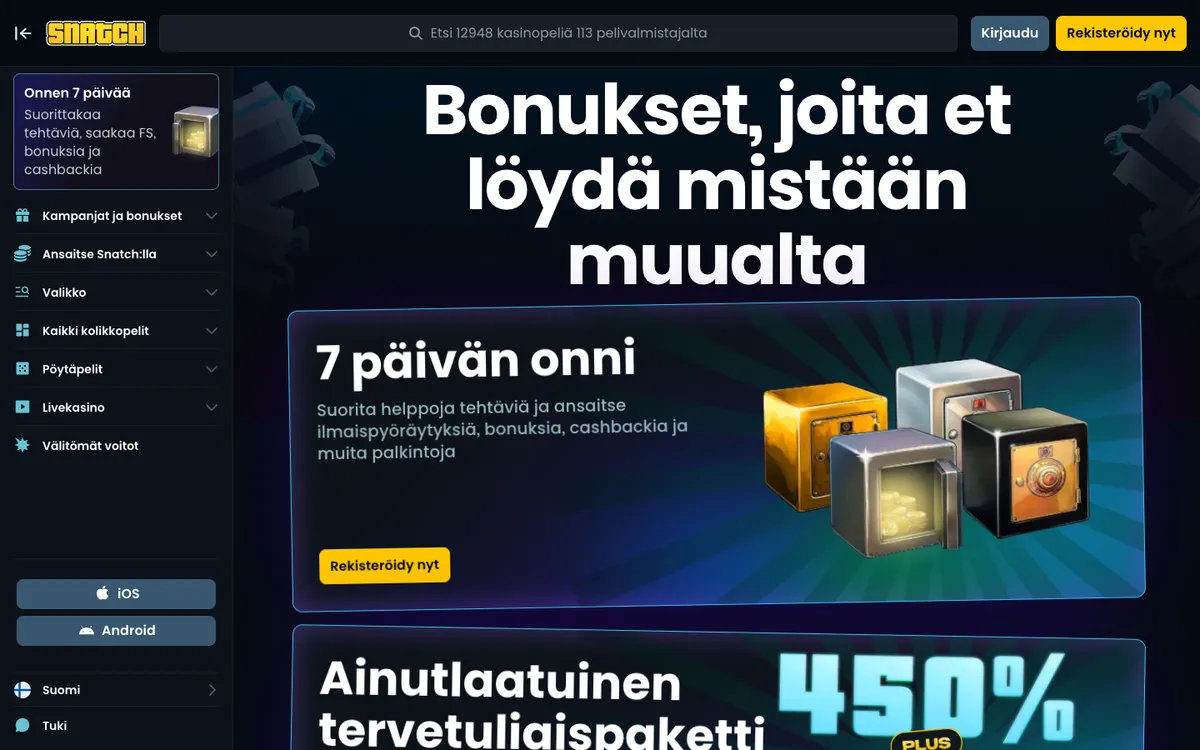 Snatch Casino — «Акции», снято из страны Финляндия