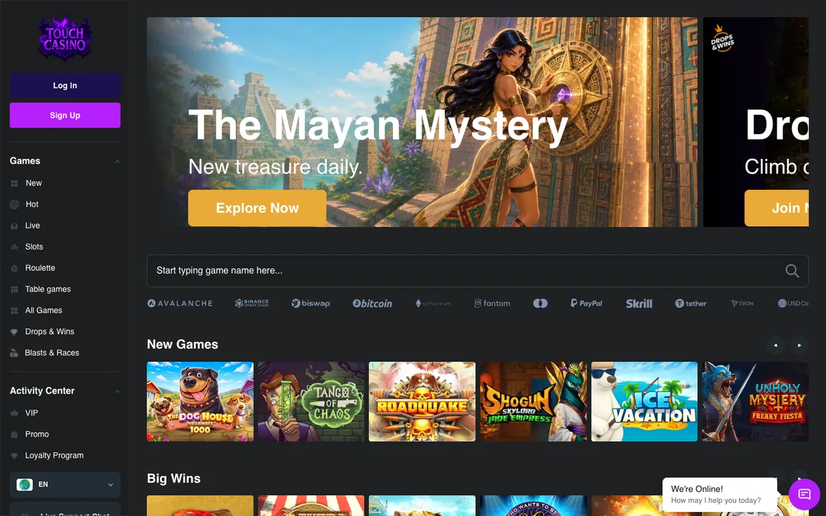 Touch Casino — «Главная», снято из страны Финляндия