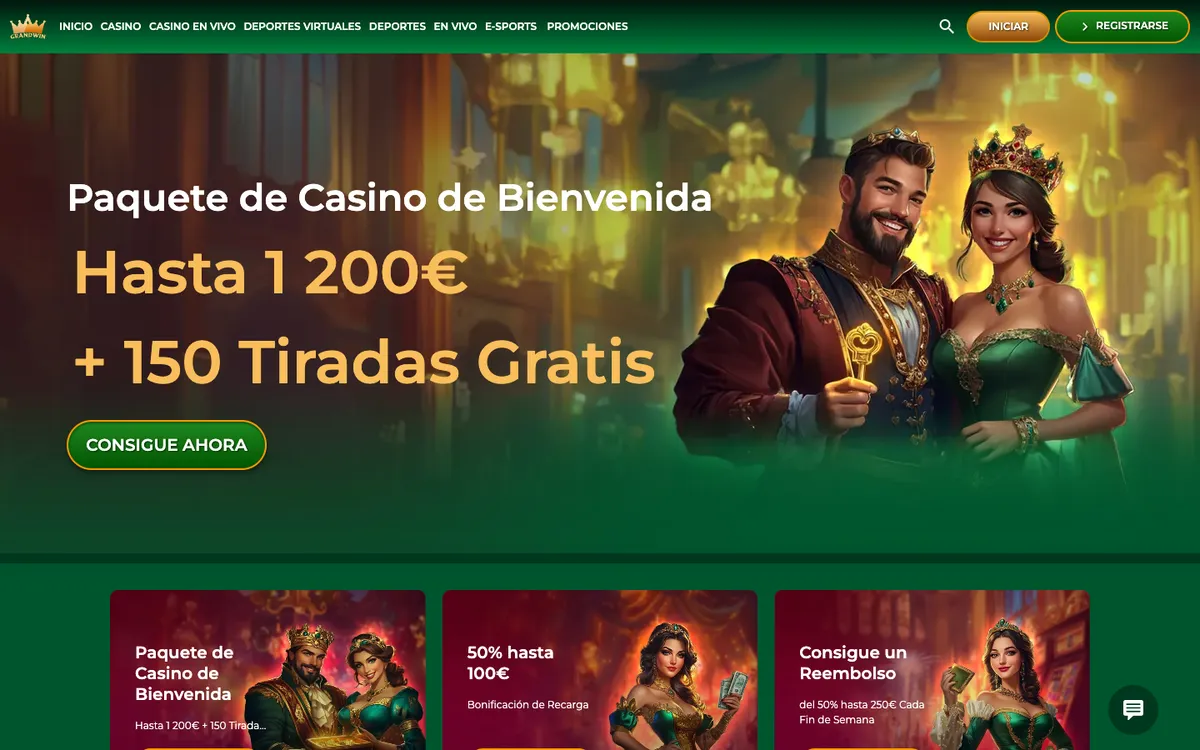 Grandwin Casino — Home page, captured from Mexico