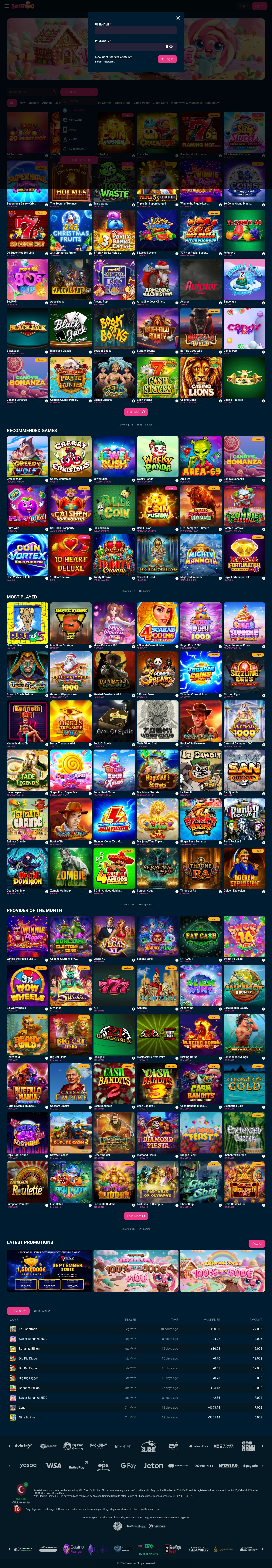 Sweetsino Casino — «Регистрация», снято из страны Германия
