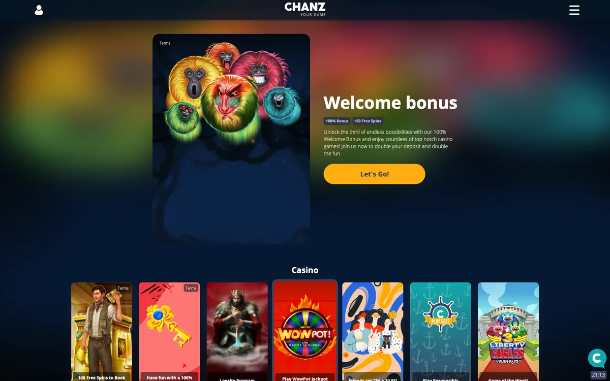 Chanz Casino — Promotions, captured from Finland