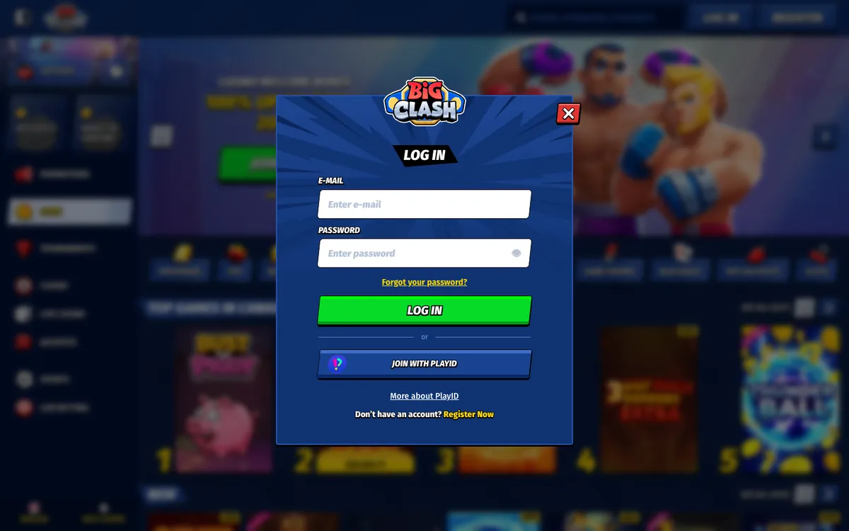 BigClash Casino — Sign-up, captured from Canada