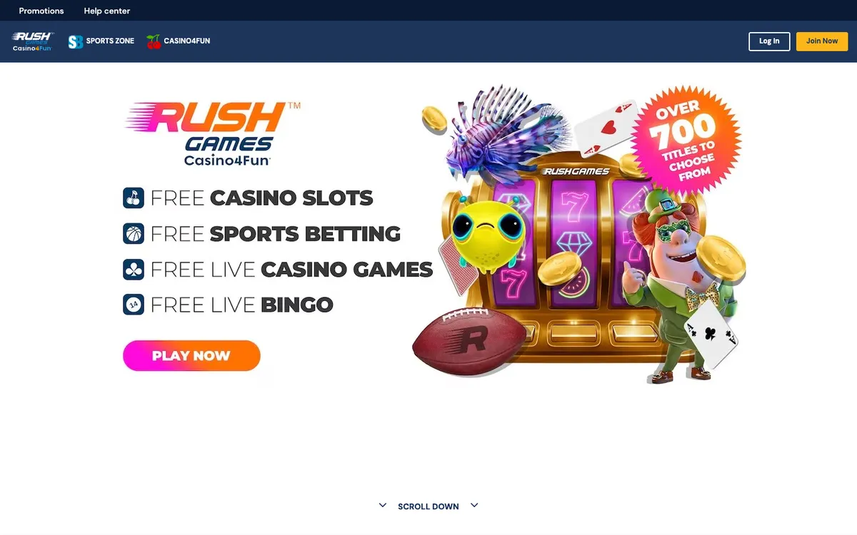 Rush Games Casino — «Главная», снято из страны Соединенные Штаты