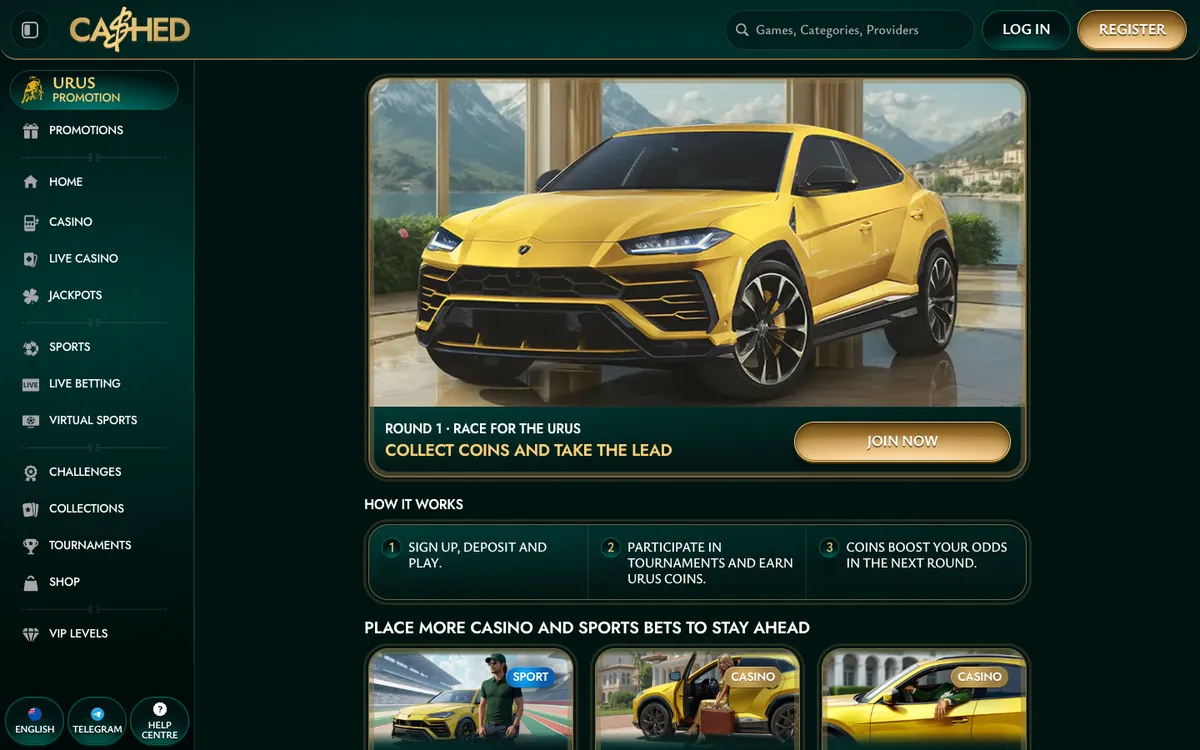 Cashed Casino — «Акции», снято из страны Новая Зеландия