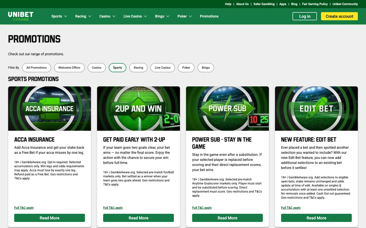 Unibet Casino UK — Promotions, captured from United Kingdom