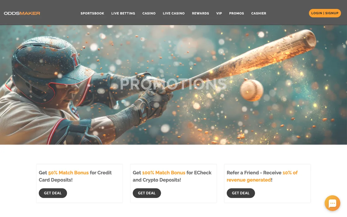 Odds Maker Casino — Promotions, captured from United States