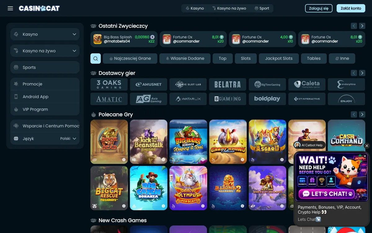CasinoCat — «Главная», снято из страны Польша