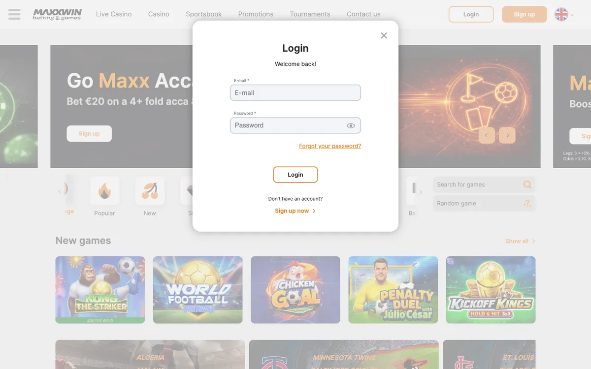 Maxxwin Casino — «Регистрация», снято из страны Польша