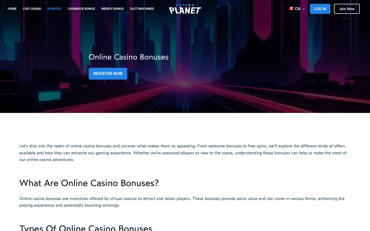 Casino Planet — Promotions, captured from United Arab Emirates