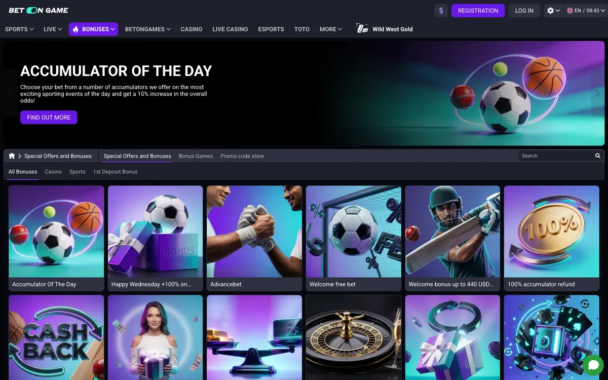 BetOnGame Casino — Promotions, captured from Argentina