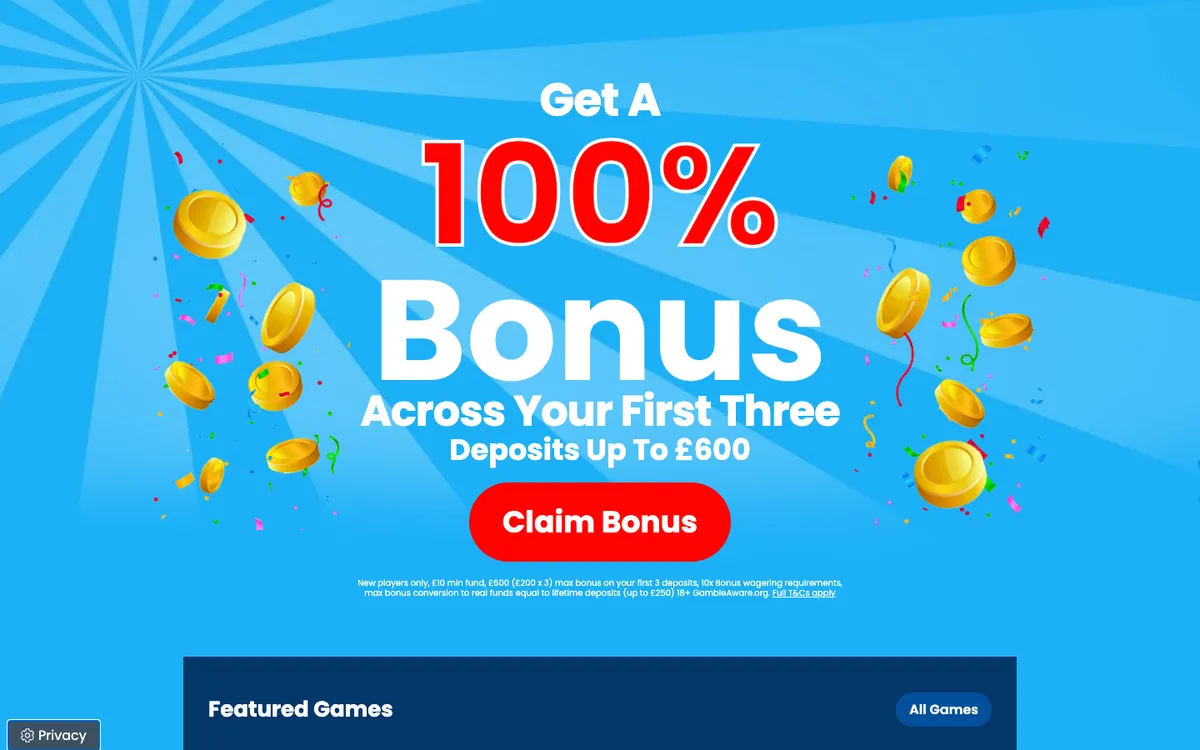 Daily Record Bingo Casino — Home page, captured from United Kingdom