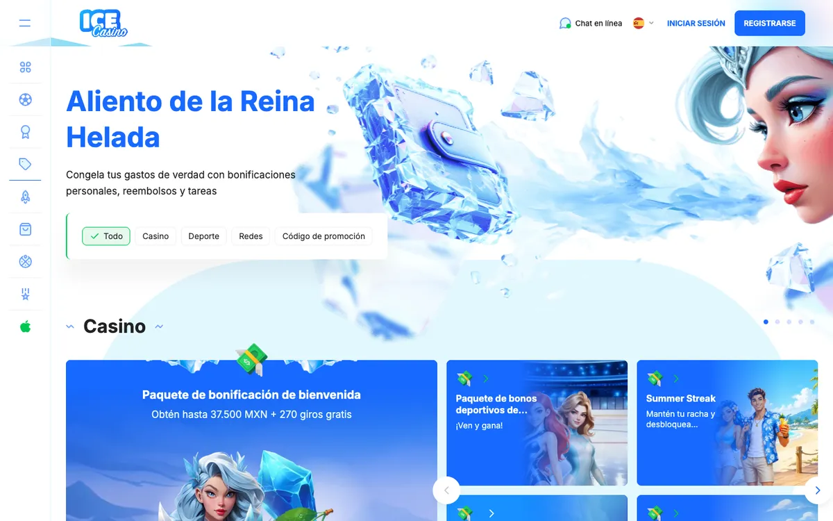 Ice Casino — Promotions, captured from Mexico