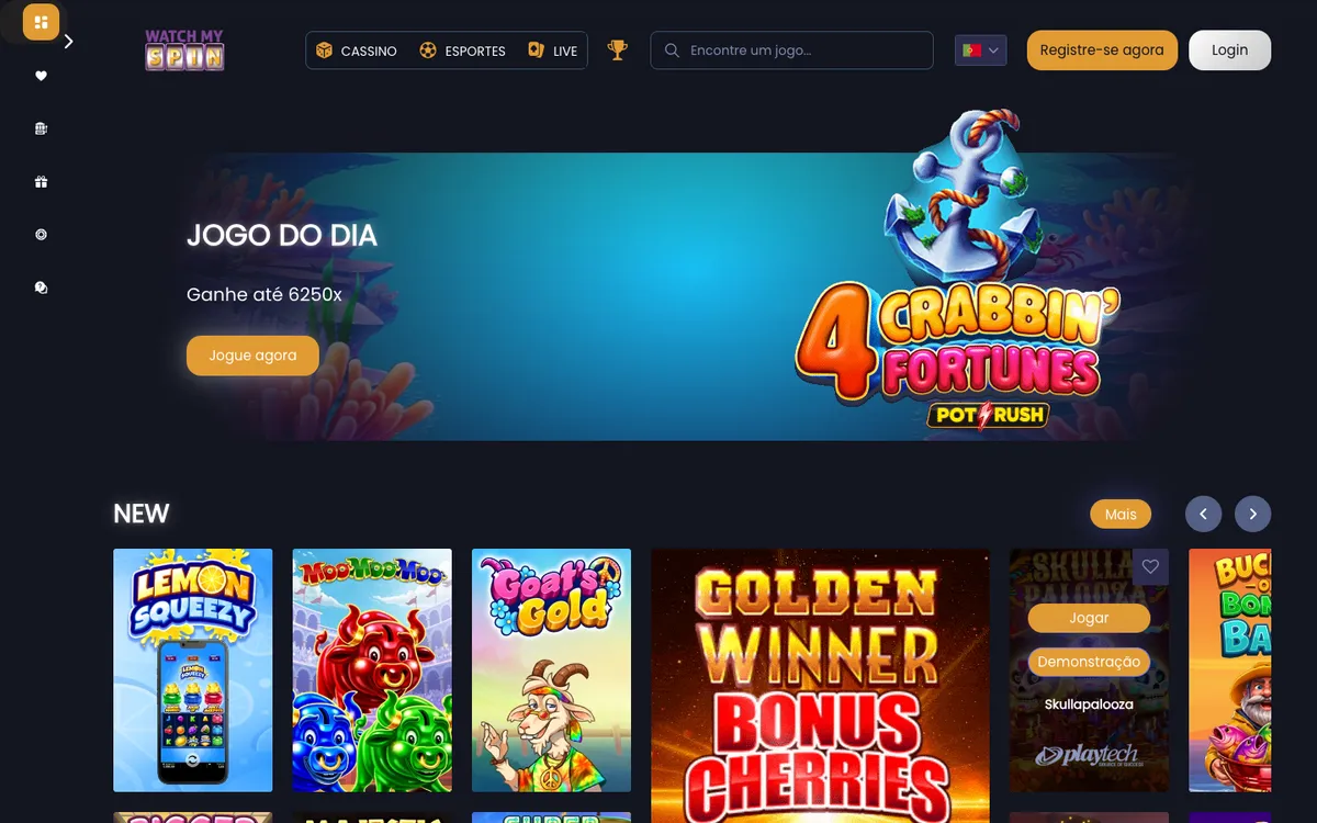Watchmyspin Casino — «Главная», снято из страны Бразилия