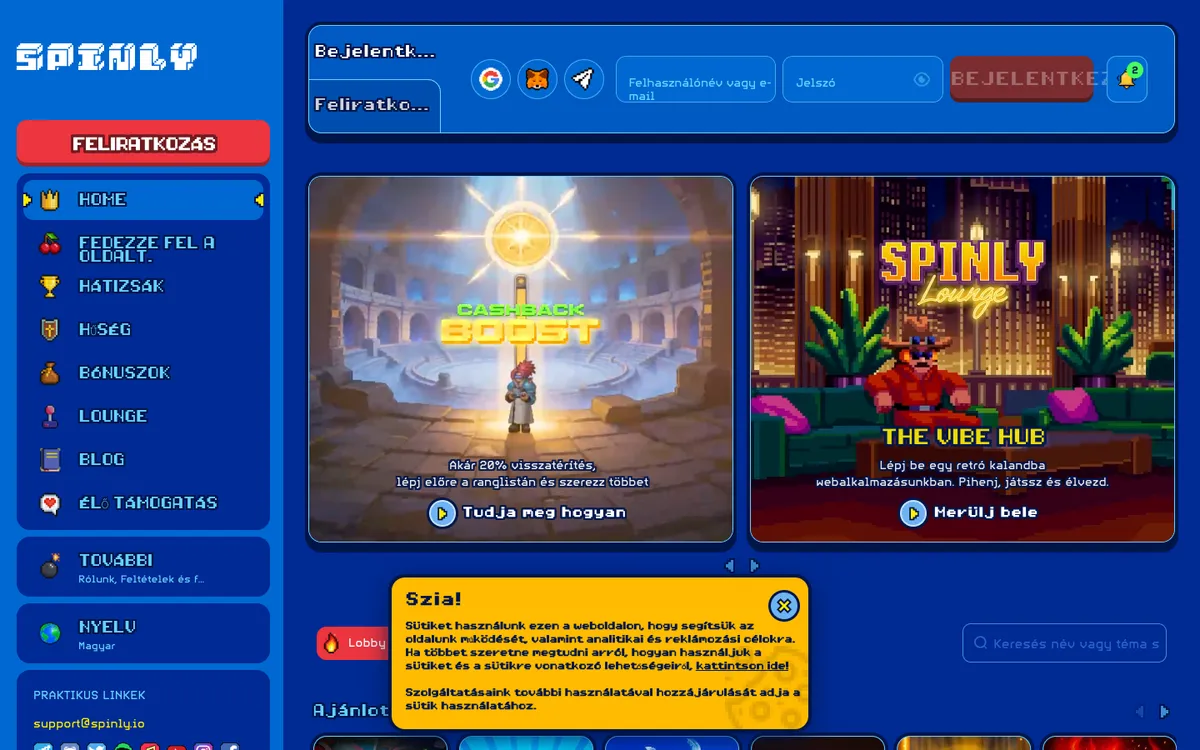 Spinly Casino — «Главная», снято из страны Венгрия