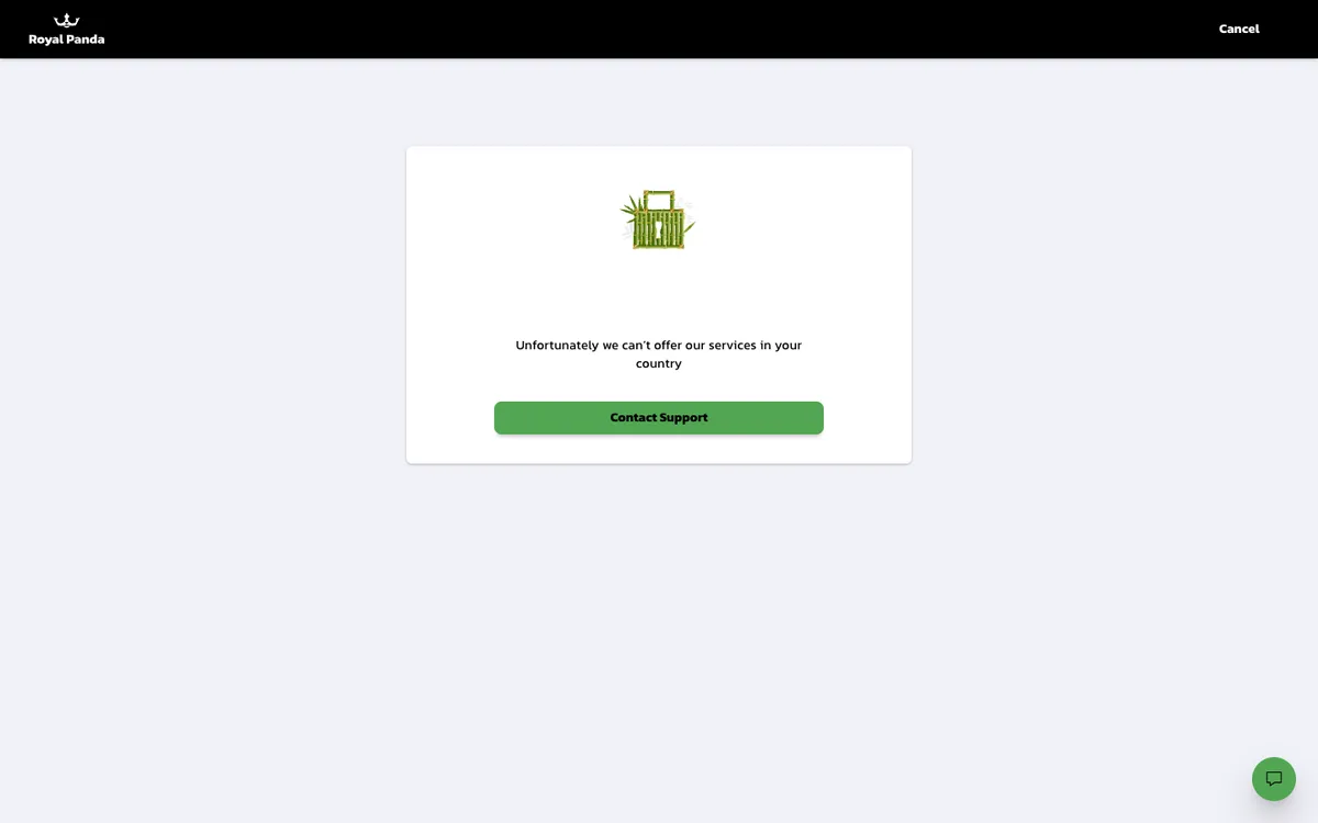 Royal Panda Casino — Sign-up, captured from United Kingdom