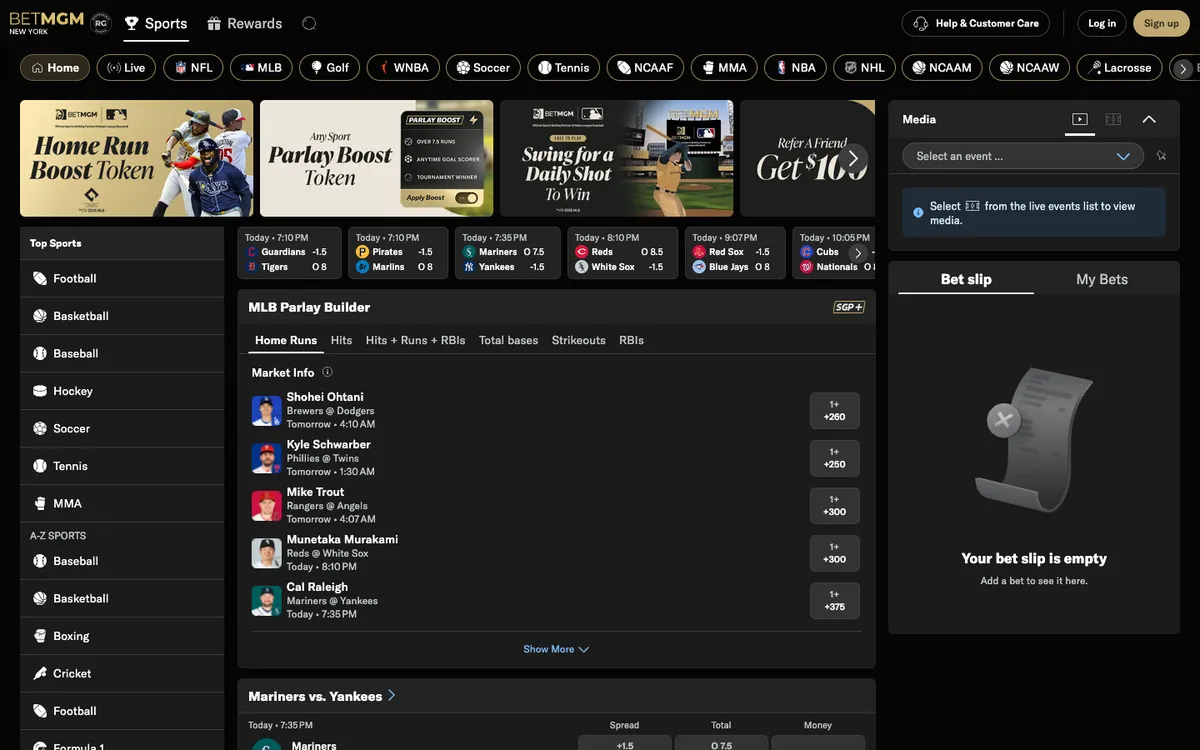 BetMGM Casino USA — Home page, captured from United States