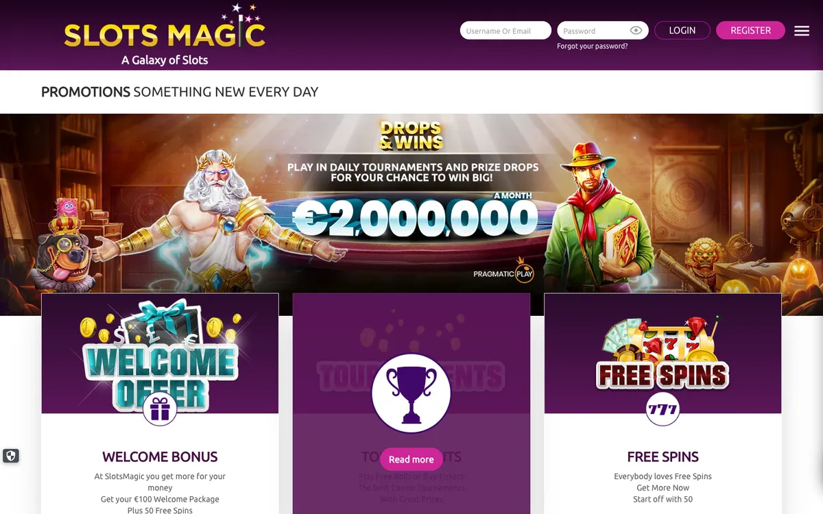 Slots Magic Casino — Promotions, captured from Finland